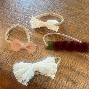 Charming Kids Headband Set - White, Pink, Red